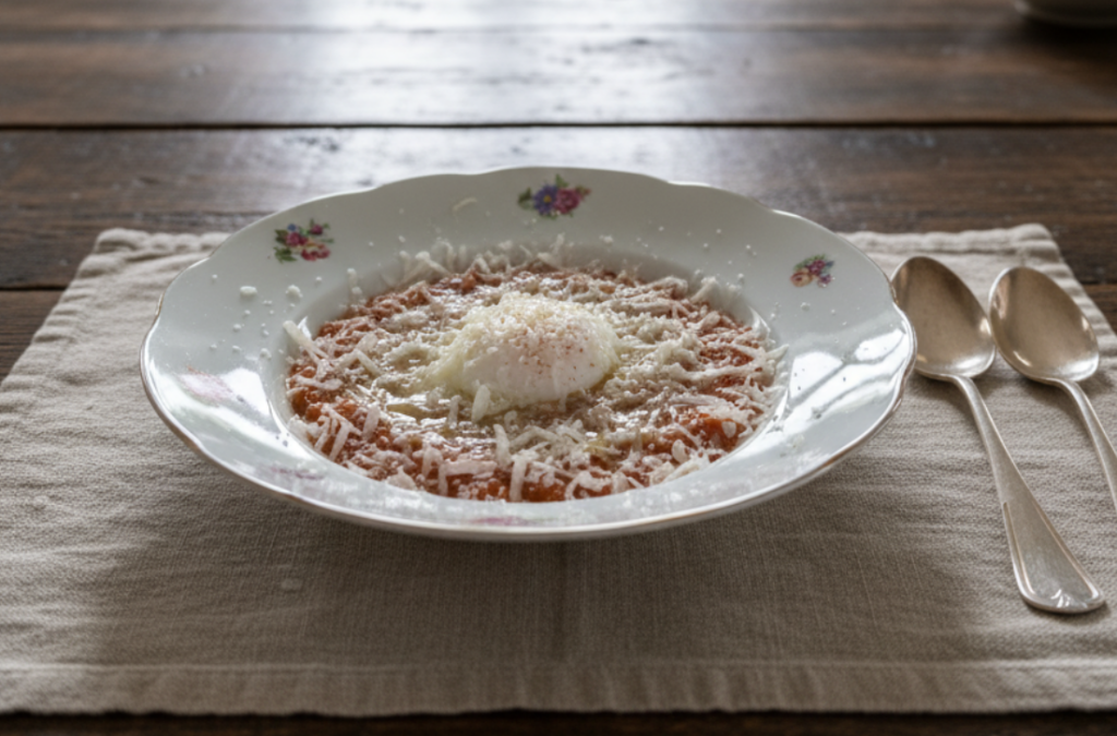 Uovo e Parmigiano con LocoMeal al Pomodoro Olive Basilico