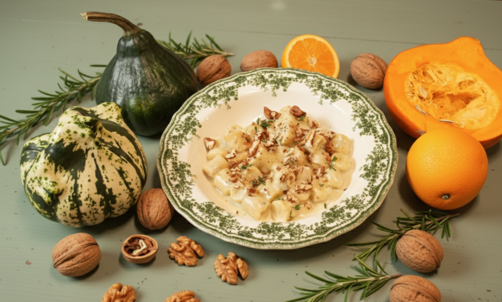 Locomeal Gnocchi di Ricotta alla Zucca con Crema di Gorgonzola e Noci Pecan