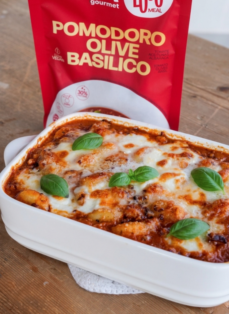 Gnocchi alla Sorrentina con Locomeal al pomodoro, olive e basilico
